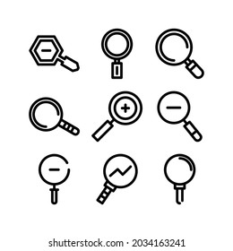 magnifying glass icon or logo isolated sign symbol vector illustration - Collection of high quality black style vector icons
