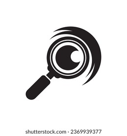 Magnifying glass icon logo vector illustration design template