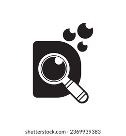 Magnifying glass icon logo vector illustration design template