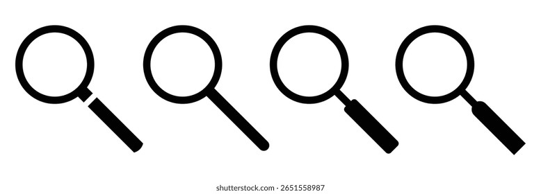 Magnifying glass icon. magnifying glass loupe icon, magnifier icon. vector illustration.
