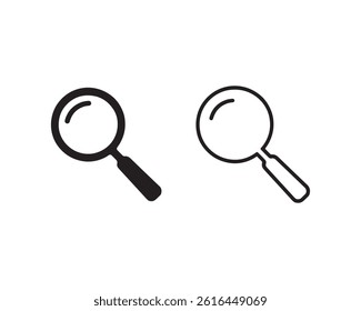 Magnifying glass icon, loupe icon. Search icon vector.