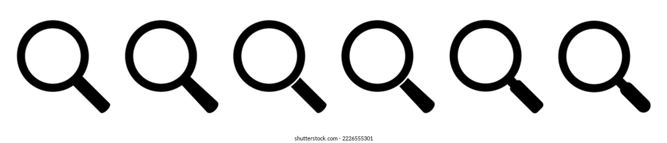 Magnifying glass icon, loupe icon. Vector isolated symbol. Search icon vector. Magnifier loupe sign.