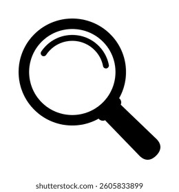 Magnifying glass icon, magnifer icon, loupe or search icon.