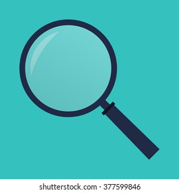 Magnifying glass icon. Magnifier in flat style. Vector illustration.