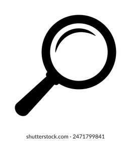 Magnifying glass icon, magnifier or loupe sign. Search icon.