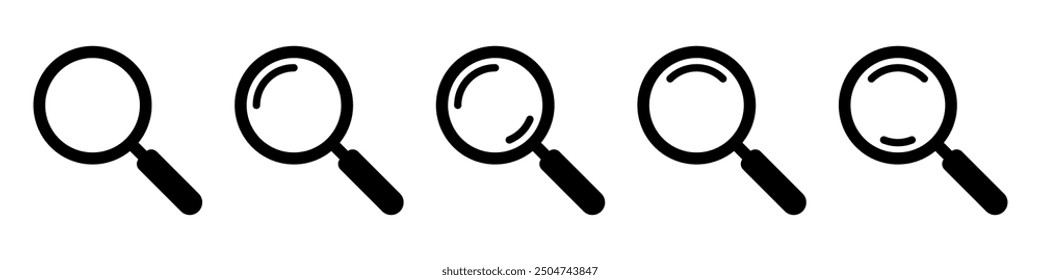 Magnifying glass icon, magnifier or loupe sign. Web search icon.