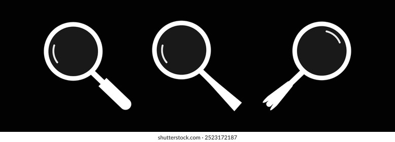 Magnifying glass icon, magnifier or loupe sign. Search icon. Search icon vector. Eps 10.