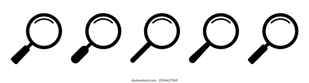 Magnifying glass icon, magnifier or loupe icon. Search icon.