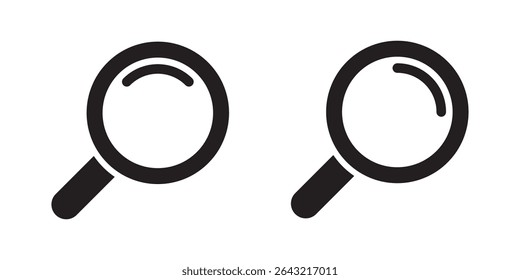 Magnifying glass icon, magnifier icon. Loupe icons. 