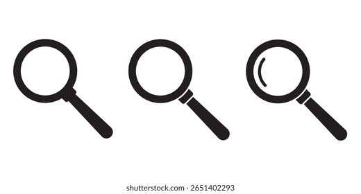 Magnifying glass icon, magnifier icon. search icon . eps 10
