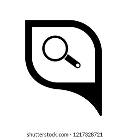 magnifying glass icon and map pin