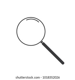 Magnifying glass icon in minimal design on white background,vector illustration.