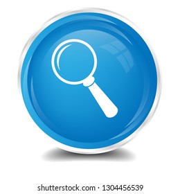 magnifying glass icon on glossy button