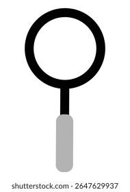 Magnifying Glass icon on transparent background, flat line design, vector illustration