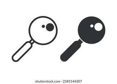 Magnifying glass icon on white background. Vector art image illustration, isolated on white background.