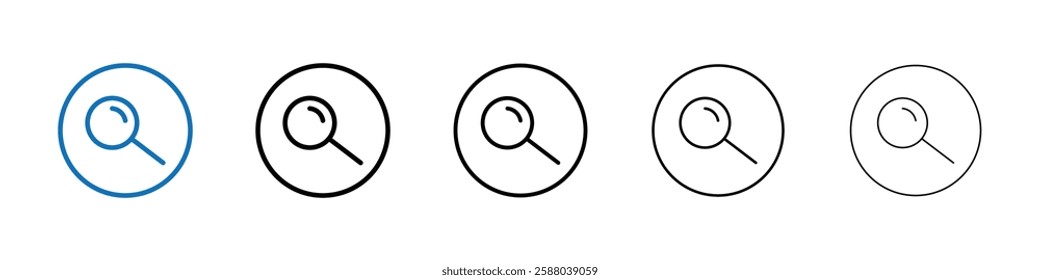Magnifying glass icon Outline vector logo for web ui