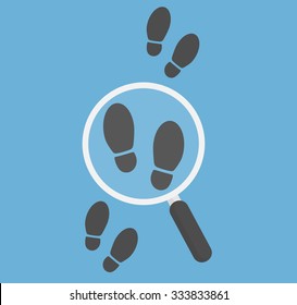 Detective Inspecting Following Footsteps Concept Hand Stock Vector ...