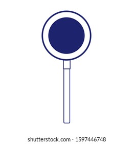 magnifying glass icon over white background, flat design, vector illustration