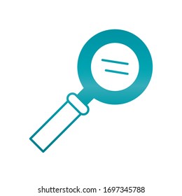 magnifying glass icon over white background, gradient style, vector illustration
