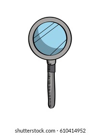 magnifying glass icon over white background. colorful design. vector illustration