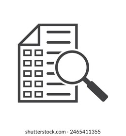 
magnifying glass icon and paper document icon vector illustration