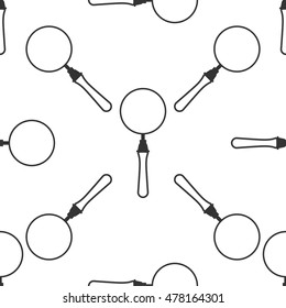 Magnifying glass icon pattern on white background. Vector Illustration