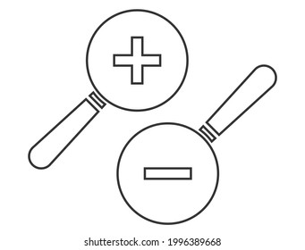 Magnifying glass icon with plus and minus sign