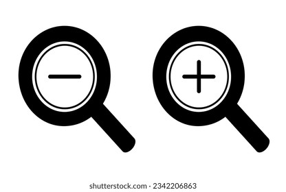 magnifying glass icon plus and minus