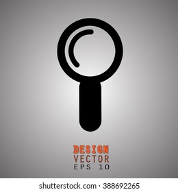 Magnifying glass icon with reflection. Magnify icon.