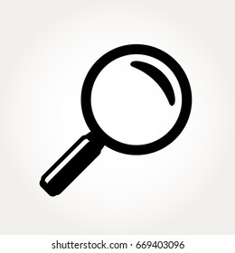 Magnifying glass icon with reflection. Vector illustration