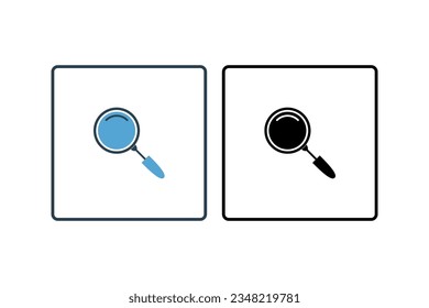 Magnifying Glass Icon. Icon related to assessment. solid icon style. Simple vector design editable