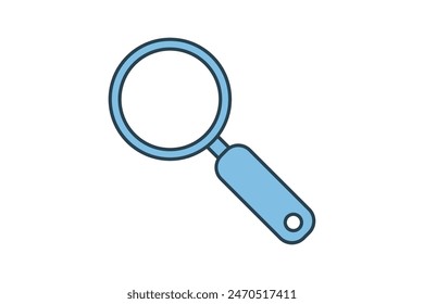 Magnifying glass icon. icon related to edit tool. suitable for web site, app, user interfaces, printable etc. flat line icon style. simple vector design editable