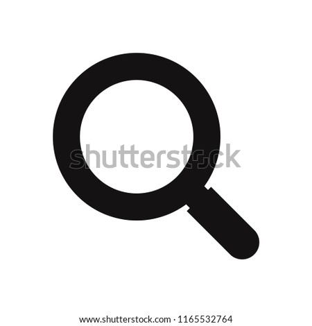 Magnifying glass icon, research vector symbol, magnifier. Loupe sign
