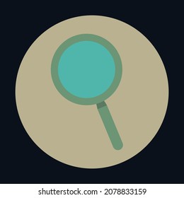 Magnifying Glass Icon in Retro and Vintage Color Style.