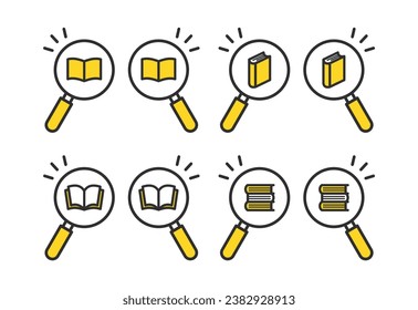 Magnifying glass icon to search for books.