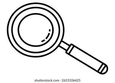 Magnifying Glass Icon Search Discovery Exploration Line Art