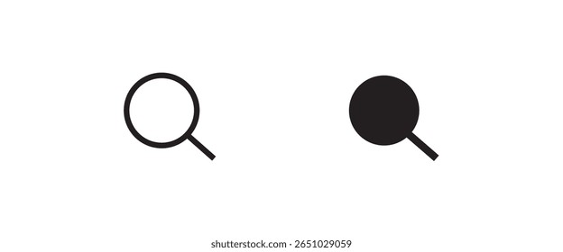 Magnifying glass icon. Search and find magnifier. Magnifying glass, Zoom, Loupe, icons button, vector, sign, symbol, logo, illustration, editable stroke, flat design style isolaated on white
