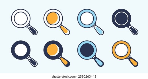 Magnifying glass icon, search icon Illustration, Magnifying glass set, Zoom symbol, zoom lens sign, scan search symbol isolated, search symbol for web icons