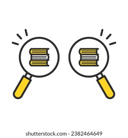 Magnifying glass icon to search multiple books. Search for materials. Search for reference books.