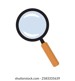 Magnifying glass icon, search icon on white background. Zoom symbol or zoom lens sign in flat style. vector illustration.

