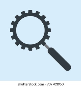 Magnifying glass icon. Search optimization concept. 