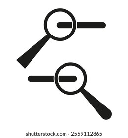 Magnifying glass icon. Search tool vector. Minimal zoom symbol. Black flat design.