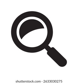 Magnifying glass icon search tool isolated on white background