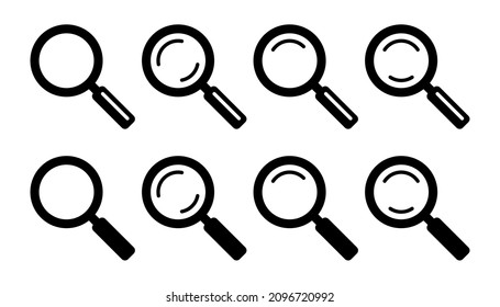 Icono de la lupa. Icono de búsqueda, lupa vectorial o signo de lupa.