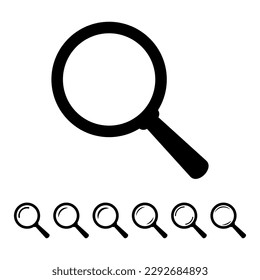 Magnifying glass icon. Search icon, vector magnifier or loupe sign.