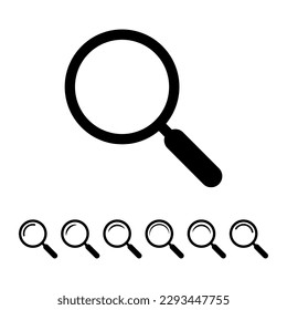 Magnifying glass icon. Search icon, vector magnifier or loupe sign.