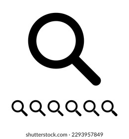 Magnifying glass icon. Search icon, vector magnifier or loupe sign.