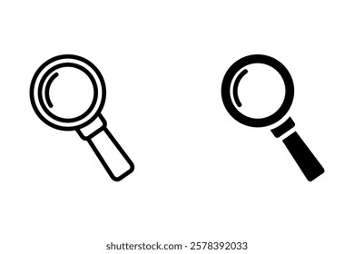 Magnifying glass icon, search icon Vector Illustration, Magnifying glass set, Zoom symbol, zoom lens sign, scan search symbol isolated, search symbol for web icons flat vector illustration.