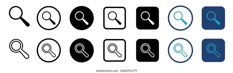 Magnifying glass icon. Search icon. Magnifying glass vector sign. Vector magnifier or loupe sign.