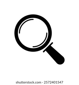 Magnifying glass icon for search, zoom, and exploration concepts. Vector illustration of a simple magnifying glass icon.